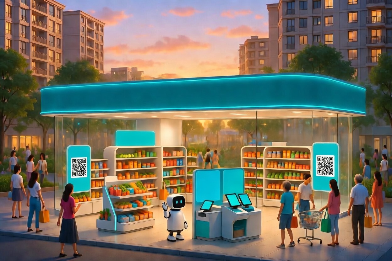 智购壹刻AI云值守便利店内部改造效果 - 24小时无人值守系统